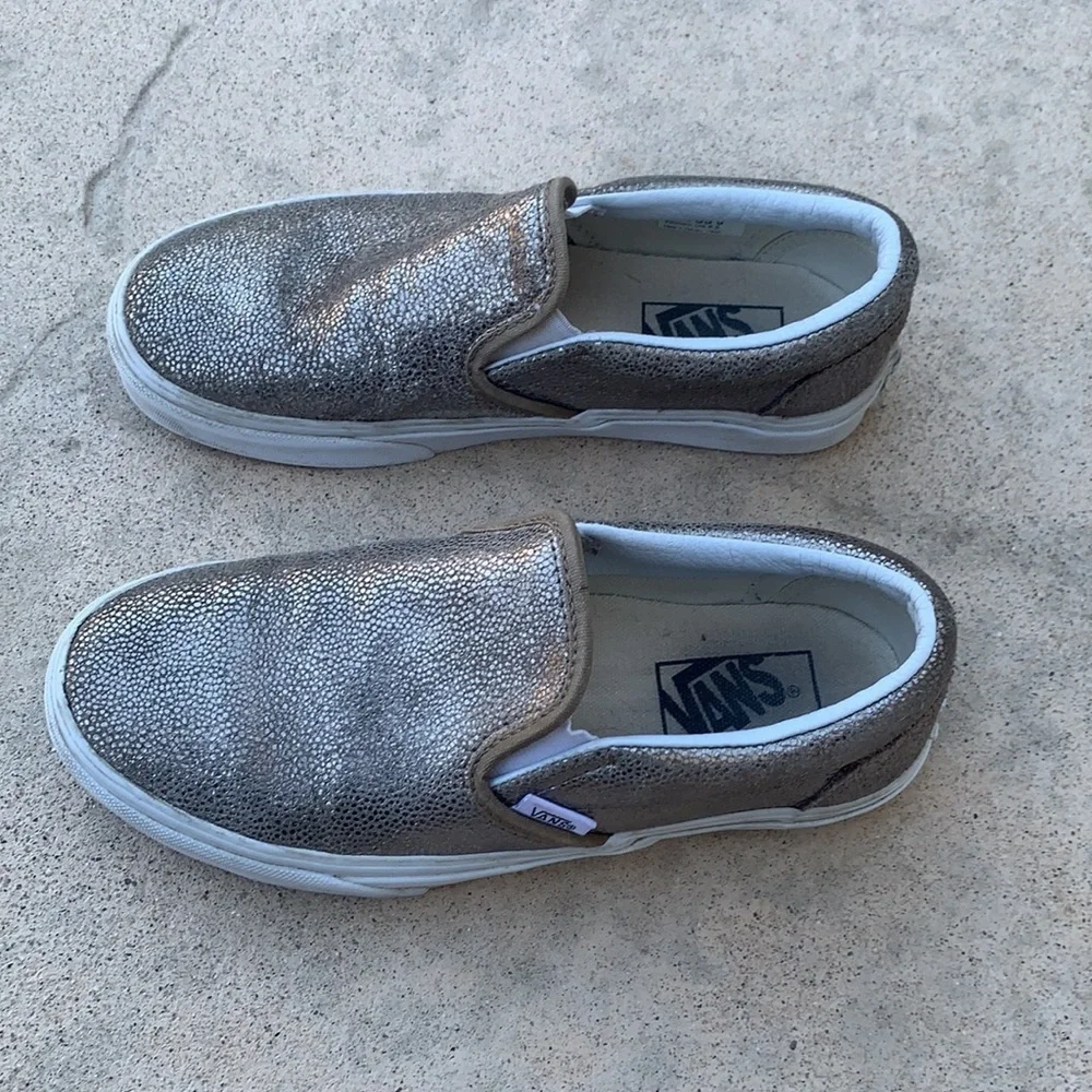 Vans Gold Shimmer Slip on Sneaker Women's Size 6.5 - Picture 5 of 9